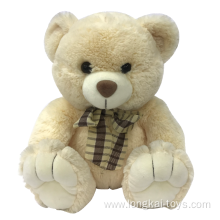 Creamy Bow Teddy Bear Plush